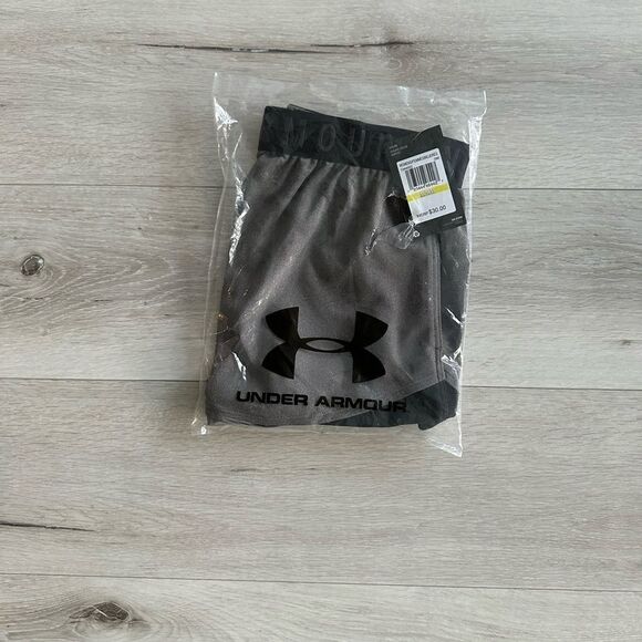 Under Amour Play Up 3.0 Shorts Carbon Heather/Black M NWT IN PACKAGING - Picture 7 of 9